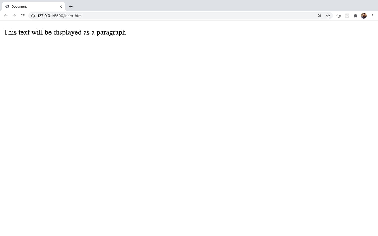 Paragraph text rendered in browser
